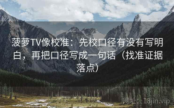 菠萝TV像校准：先校口径有没有写明白，再把口径写成一句话（找准证据落点）