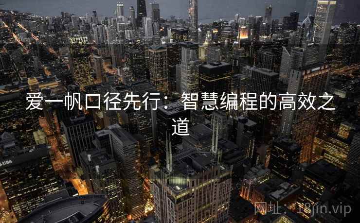 爱一帆口径先行：智慧编程的高效之道