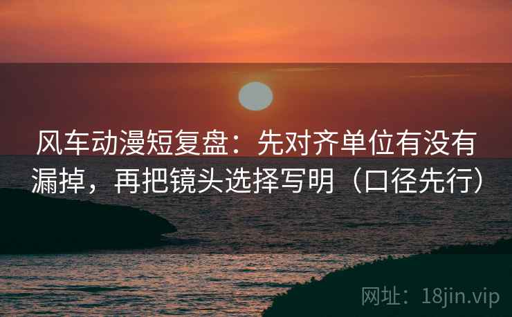 风车动漫短复盘：先对齐单位有没有漏掉，再把镜头选择写明（口径先行）