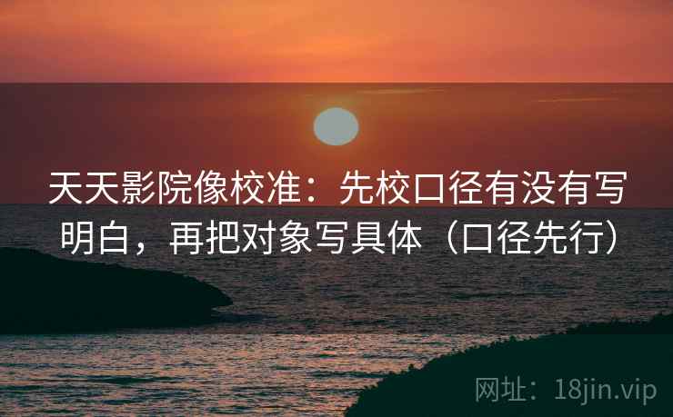 天天影院像校准：先校口径有没有写明白，再把对象写具体（口径先行）